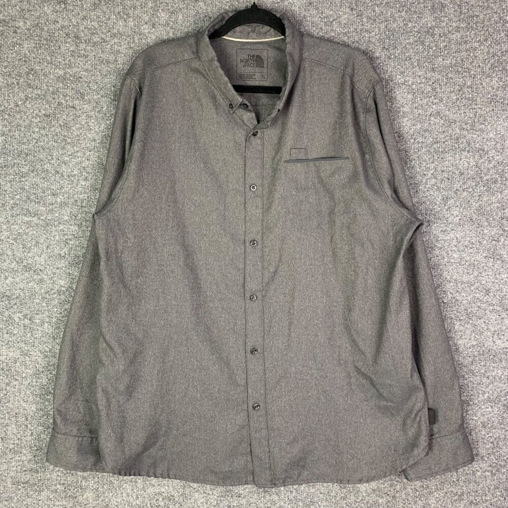 The North Face‎ Shirt Men Sz XL gray Button Down long sleeve